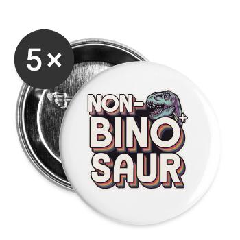 Non-Bino Saur 10 - Buttons groß 56 mm (5er Pack) - Weiß - Vorne