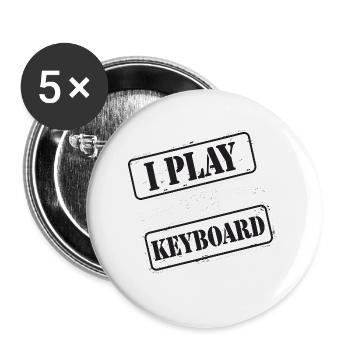I Play The Keyboard 17 - Buttons groß 56 mm (5er Pack) - Weiß - Vorne