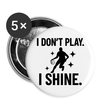 I don't play basketball basketball - Buttons large 2.2''/56 mm (5-pack) - white - Front