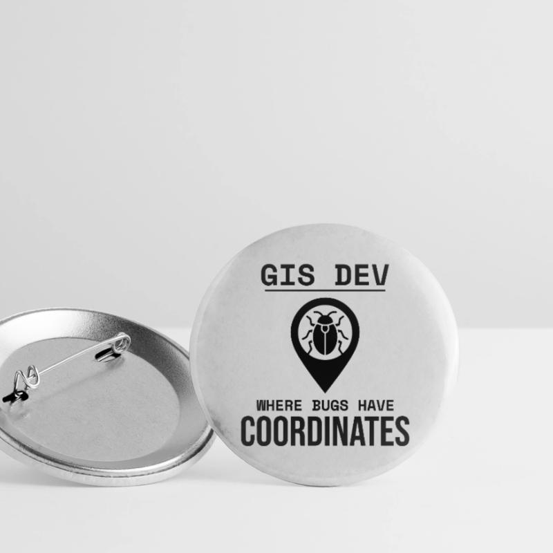GIS Dev Debugging Coordinates Geospatial Bug Buttons large 2.2''/56 mm (5-pack)