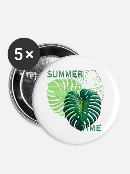 summer time - Buttons groß 56 mm (5er Pack) - Weiß