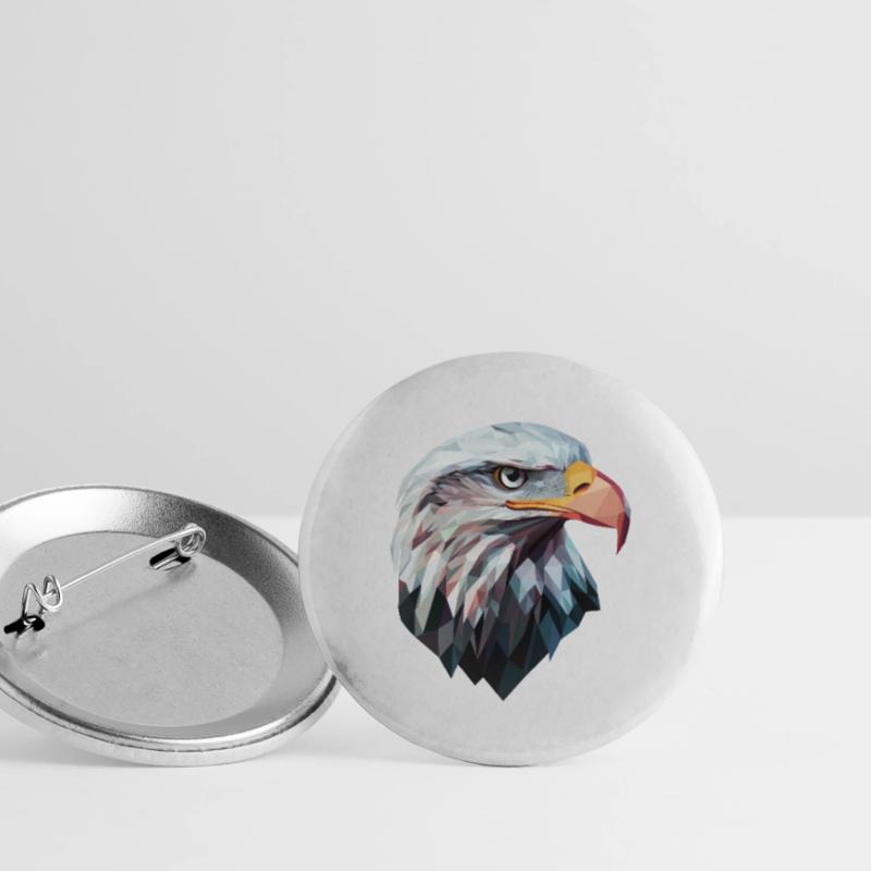 Conception de logo Eagle Head Low Poly Art Lot de 5 grands badges (56 mm)