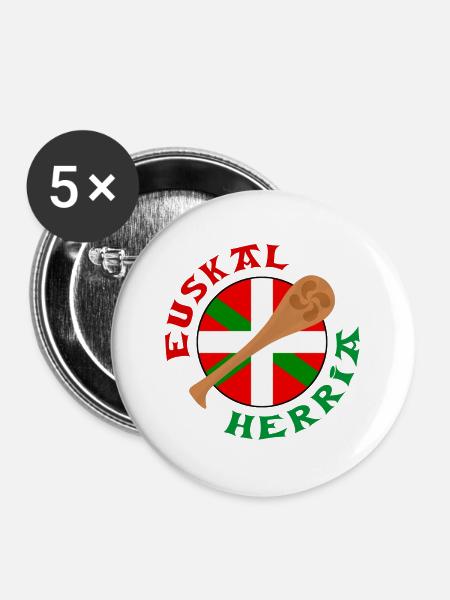 Baskische Land - Buttons groß 56 mm (5er Pack) - Weiß