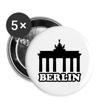 BERLIN BRANDENBURGER TOR SILOUETTE - Buttons groß 56 mm (5er Pack) - Weiß - Vorne