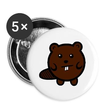 Mr. Biber - Buttons groß 56 mm (5er Pack) - Weiß - Vorne
