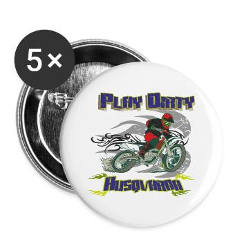 Husqvarna - Buttons groß 56 mm (5er Pack) - Weiß - Vorne