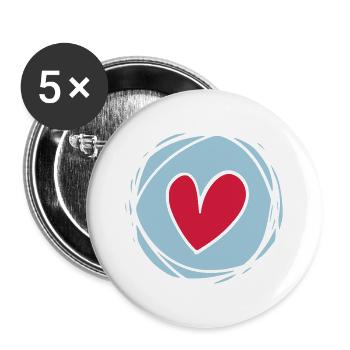 Heart Love Valentines Day Carnival Carnival Marriage - Buttons large 2.2''/56 mm (5-pack) - white - Front