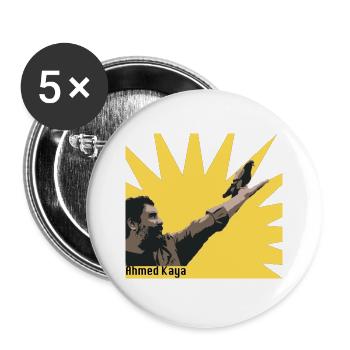 Ahmed Kaya - Buttons groß 56 mm (5er Pack) - Weiß - Vorne