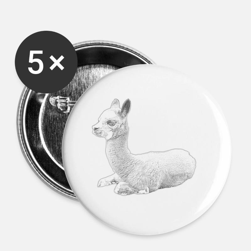 Little alpaca - Buttons large 2.2''/56 mm (5-pack) - white