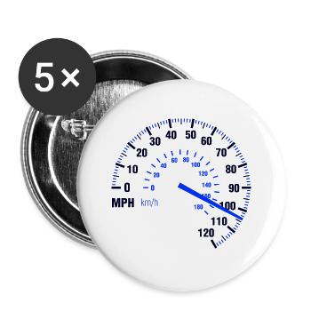 Speed - MPH - Racing - Speedometer - Buttons large 2.2''/56 mm (5-pack) - white - Front