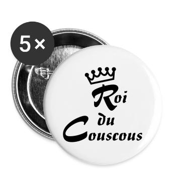 roi couscous - Lot de 5 grands badges (56 mm) - blanc - Devant