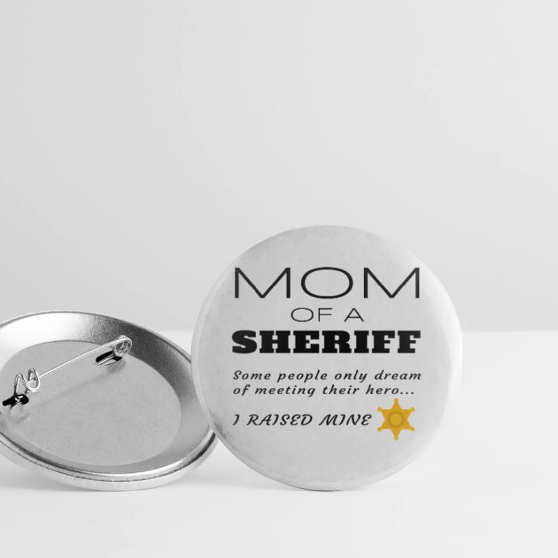 Stolze Mutter einer Sheriff-Mutter Geschenk mit Abzeichen Buttons groß 56 mm (5er Pack)