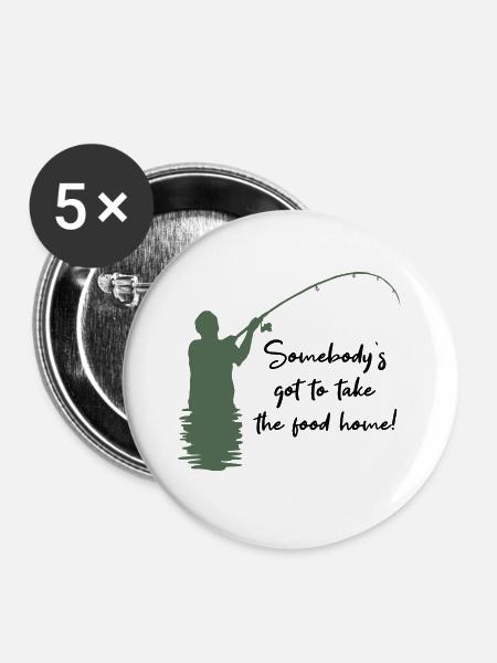 Angler - Buttons groß 56 mm (5er Pack) - Weiß