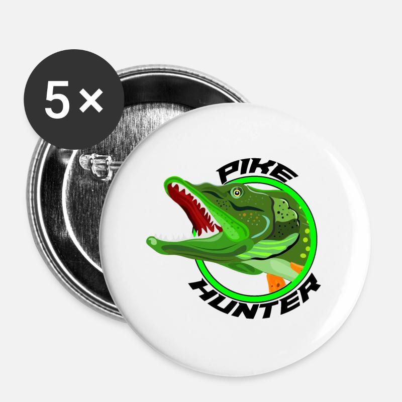 Pike-pike - Buttons large 2.2''/56 mm (5-pack) - white