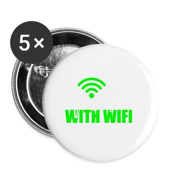 Wlan Wifi Informatiker Programmierer Geek Geschenk - Buttons groß 56 mm (5er Pack) - Weiß - Vorne