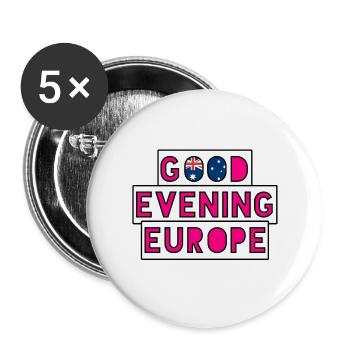 Bonsoir europe - Lot de 5 grands badges (56 mm) - blanc - Devant