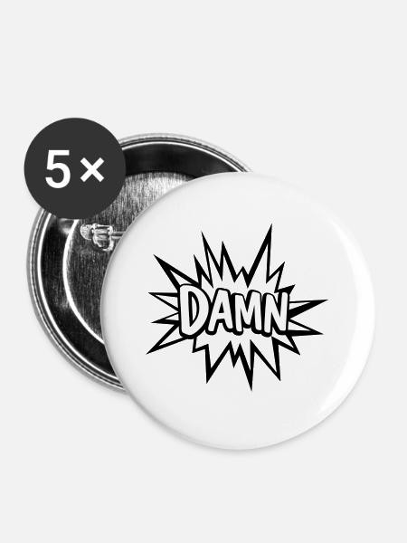 DAMN - Buttons large 2.2''/56 mm (5-pack) - white