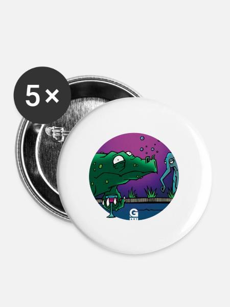GIGGJOTT kuschelige Animationen - Buttons groß 56 mm (5er Pack) - Weiß