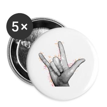 LOVE YOU Orange - Buttons large 2.2''/56 mm (5-pack) - white - Front