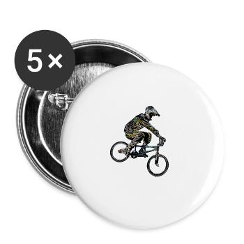 BMX Mountainbike - Buttons groß 56 mm (5er Pack) - Weiß - Vorne