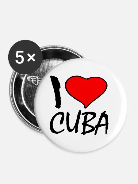 Cuba - Buttons groß 56 mm (5er Pack) - Weiß
