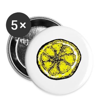 Citron de Manchester - Lot de 5 grands badges (56 mm) - blanc - Devant