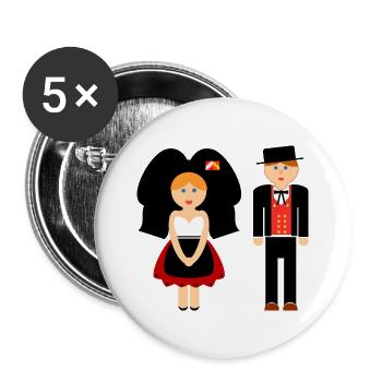 Alsatian Alsace Alsatian T-shirt#tshirtalsace - Buttons large 2.2''/56 mm (5-pack) - white - Front