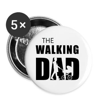 The Walking Dad - Buttons large 2.2''/56 mm (5-pack) - white - Front
