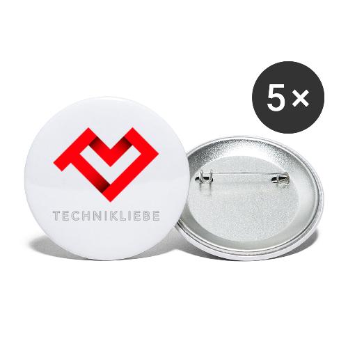 Technikliebe-Logo (groß) mit Schrift - Buttons groß 56 mm (5er Pack)