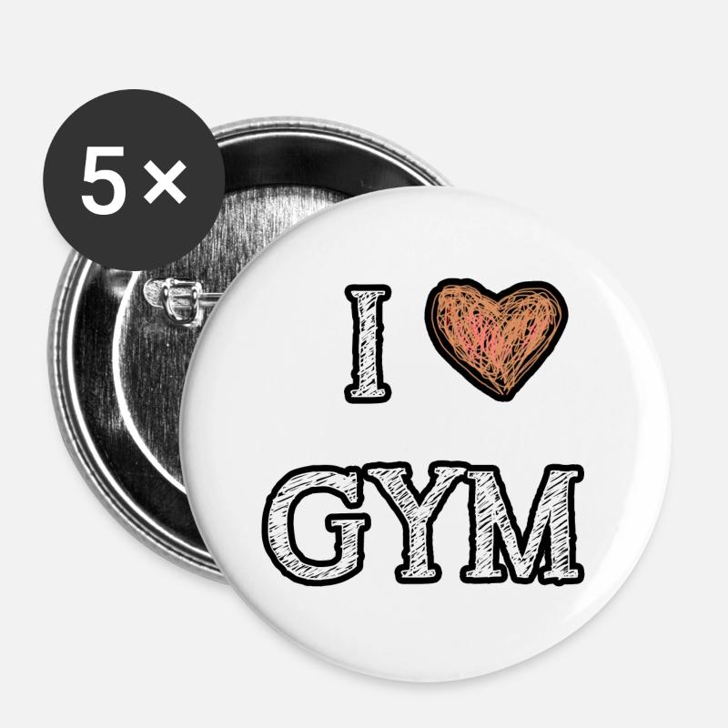Gym - Buttons large 2.2''/56 mm (5-pack) - white