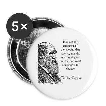 Cite Darwin Biology Theory of Evolution - Buttons large 2.2''/56 mm (5-pack) - white - Front