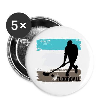 floorball floorballteam floorball player floorball player floorball - Buttons large 2.2''/56 mm (5-pack) - white - Front