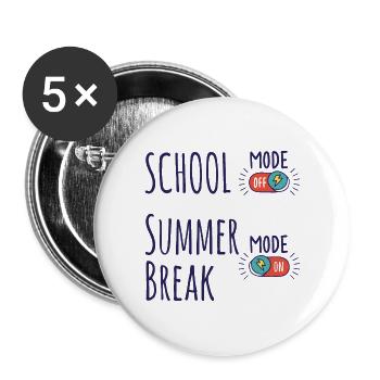 School mode Off, Summer break mode On - Buttons large 2.2''/56 mm (5-pack) - white - Front