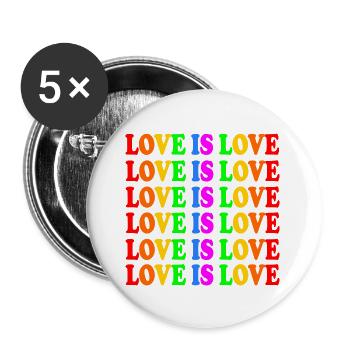 Love is love - Buttons large 2.2''/56 mm (5-pack) - white - Front