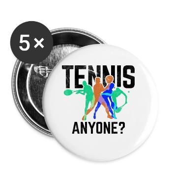 Tennisplatz Spruch Für Tennis - Buttons groß 56 mm (5er Pack) - Weiß - Vorne