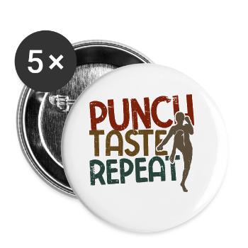 Kickboxing - Buttons groß 56 mm (5er Pack) - Weiß - Vorne