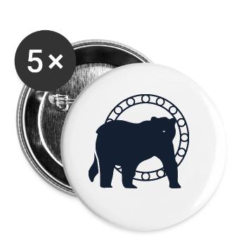 Bär - Panda Wald Natur Freiheit wild - Buttons groß 56 mm (5er Pack) - Weiß - Vorne