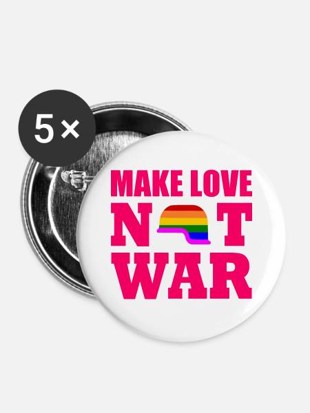 Make love not war - Buttons groß 56 mm (5er Pack) - Weiß
