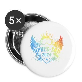 Après Ski 2024 Saying Colorful - Buttons large 2.2''/56 mm (5-pack) - white - Front
