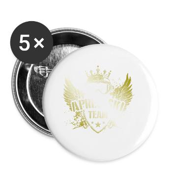 Après-ski Ski Equipe Ski - Lot de 5 grands badges (56 mm) - blanc - Devant