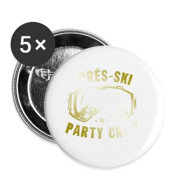 Après-ski Party Crew Dire - Lot de 5 grands badges (56 mm) - blanc - Devant