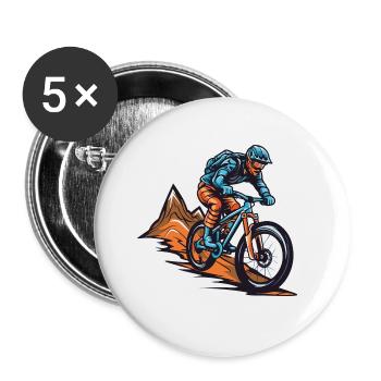 Vététistes Sports VTT - Lot de 5 grands badges (56 mm) - blanc - Devant