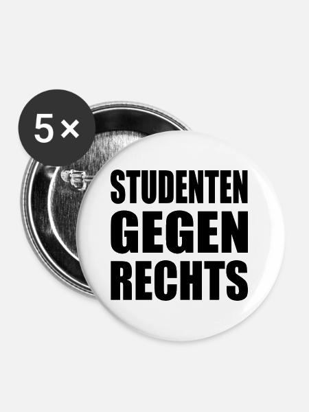 studenten gegen rechts - Buttons groß 56 mm (5er Pack) - Weiß