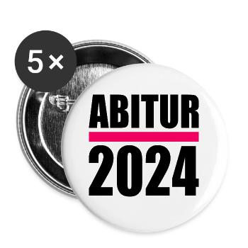 Abitur 2024 - Buttons groß 56 mm (5er Pack) - Weiß - Vorne