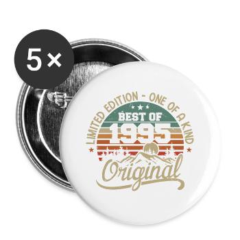 Vintage 1995 Légende - Rétro Cadeau D’anniversaire - Lot de 5 grands badges (56 mm) - blanc - Devant