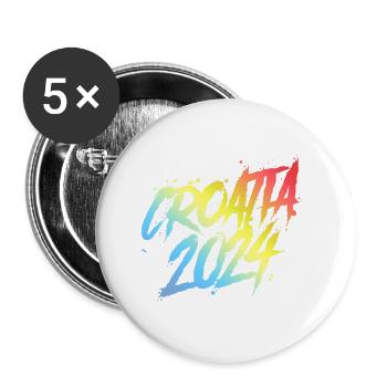 Croatia 2024 Colorful Holiday Team - Buttons large 2.2''/56 mm (5-pack) - white - Front