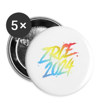 Zrce Party 2024 Équipe de vacances colorée - Lot de 5 grands badges (56 mm) - blanc - Devant