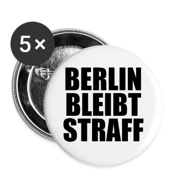 Berlin Souvenir Touristen Hauptstadt Metropole BLN - Buttons groß 56 mm (5er Pack) - Weiß - Vorne