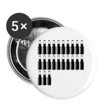 23 bouteilles de bière - Bière - 23 ans - 23e anniversaire - Lot de 5 grands badges (56 mm) - blanc - Devant