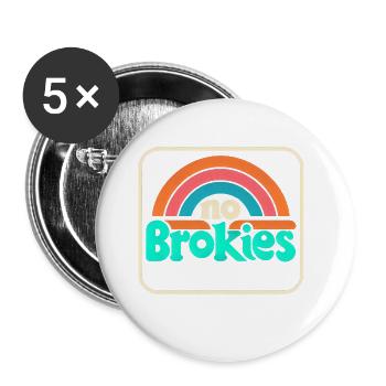 No Brokies 5 - Buttons groß 56 mm (5er Pack) - Weiß - Vorne